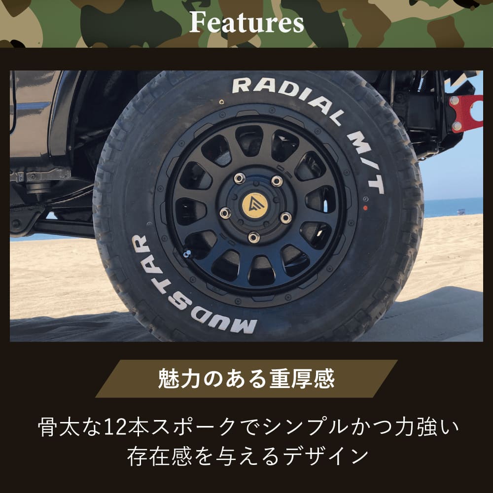 DELTA FORCE OVAL 16x7.0 5/114.3 +42 マットブラック DUNLOP